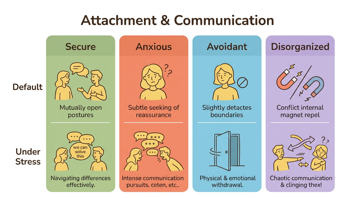 Diagram: Attachment Communication Defaults Under Stress