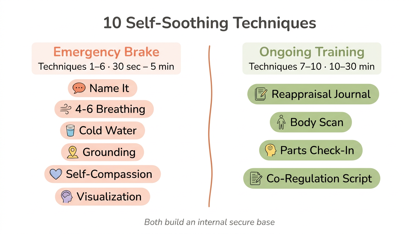 Diagram: 10 Techniques: Emergency Brake vs. Ongoing Training