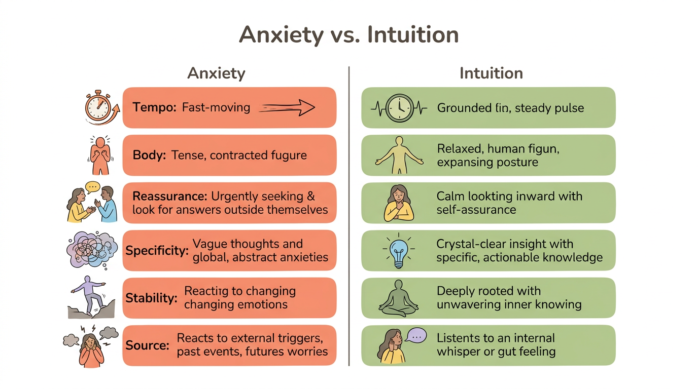 Diagram: Anxiety vs. Intuition: Key Differences
