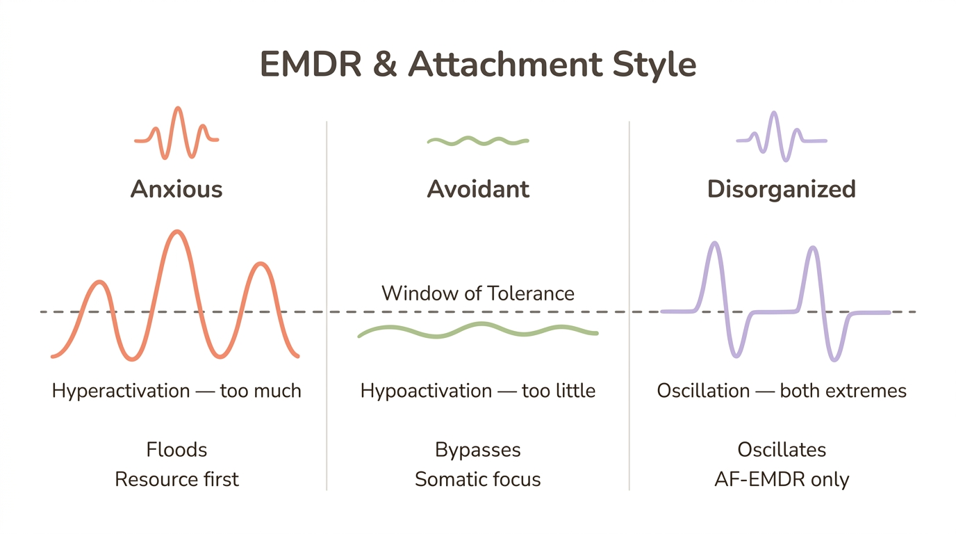 Diagram: Attachment Style Processing Patterns in EMDR
