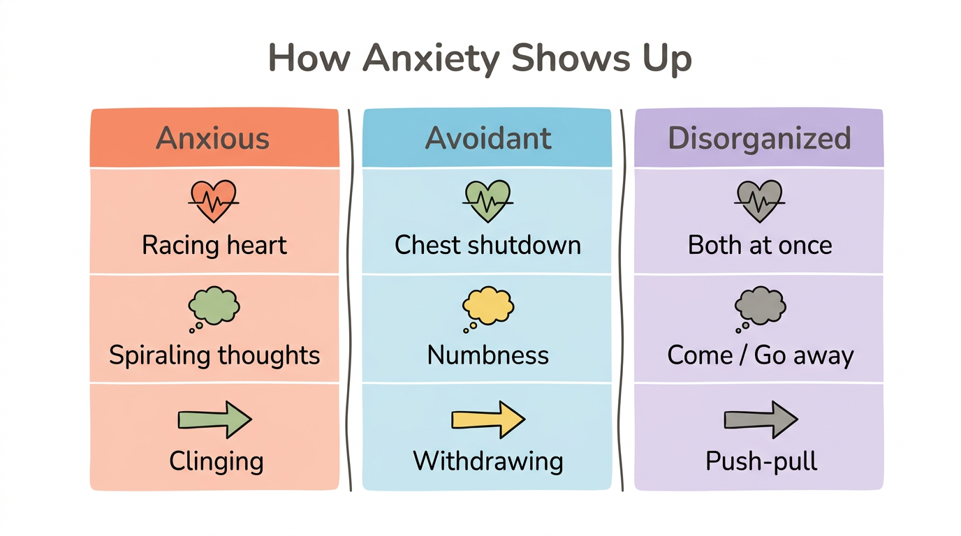 Diagram: Anxiety by Attachment Style
