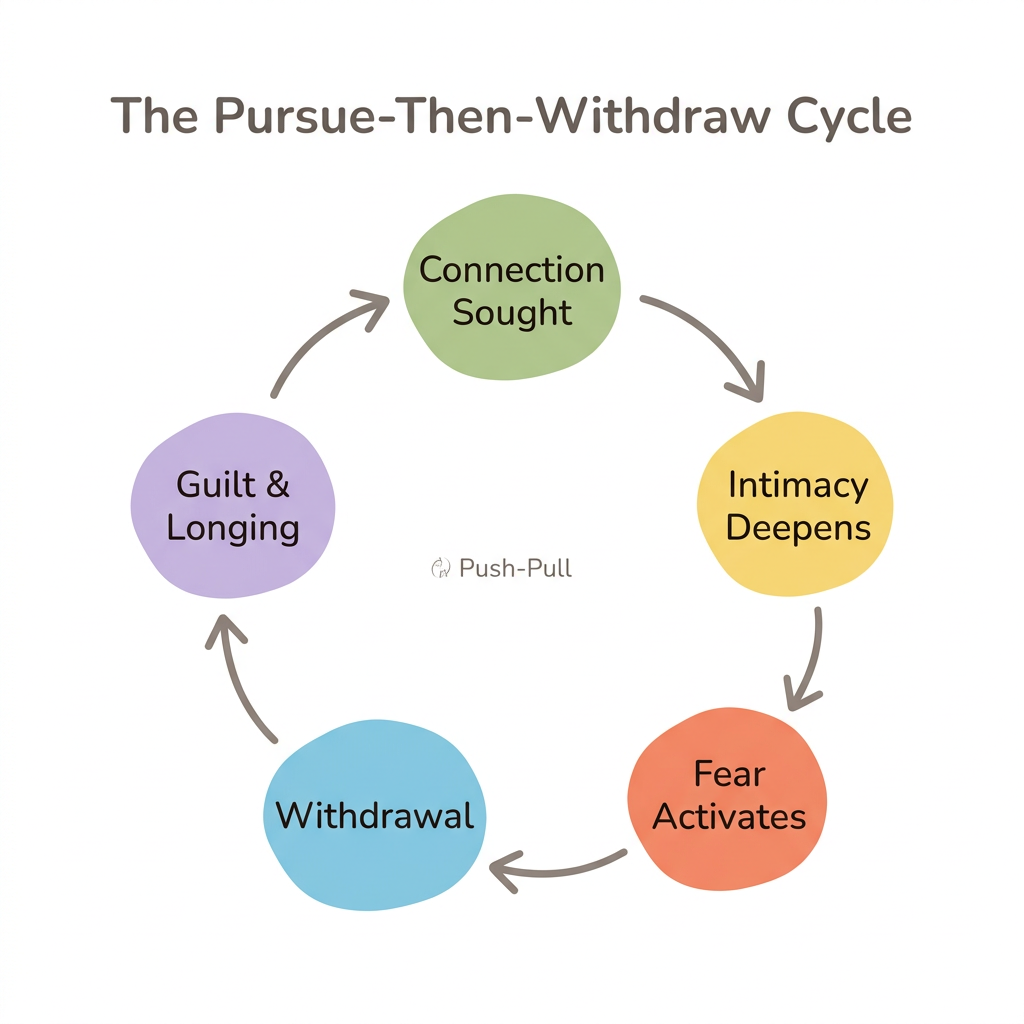 Diagram: The Pursue-Then-Withdraw Cycle