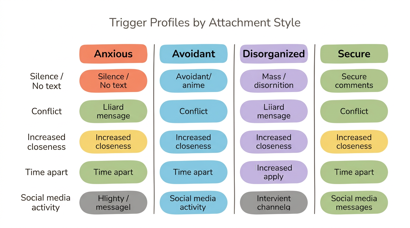 Diagram: Attachment Style Trigger Profiles